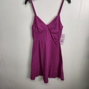 Wild Fable Dress Womens Small Purple Plum Sleeveless Ribbed Mini Stretch Casual